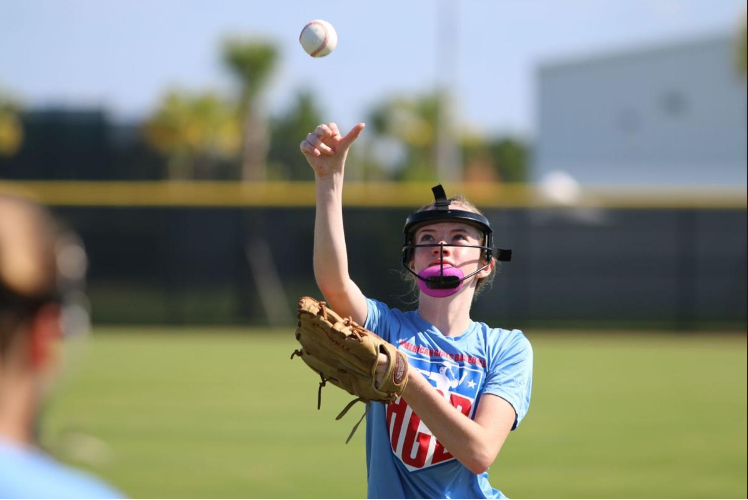 Julia Rouse participates in drills during camp this weekend at CoolToday Park in North Port, celebrating the American Girls Baseball Organization. SUN PHOTO BY TAMI GARCIA