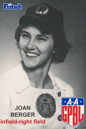 Baseball card showing Joan Berger, who later married and changed her name to Knebl.