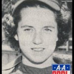 AAGPBL players card for Mary Weddle (Hines)