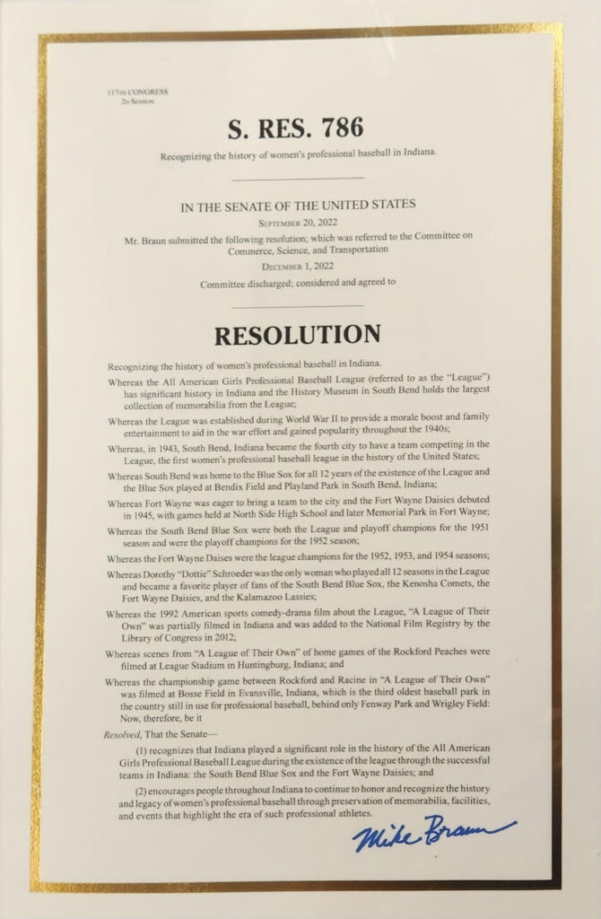 AAGPBL Senate Resolution